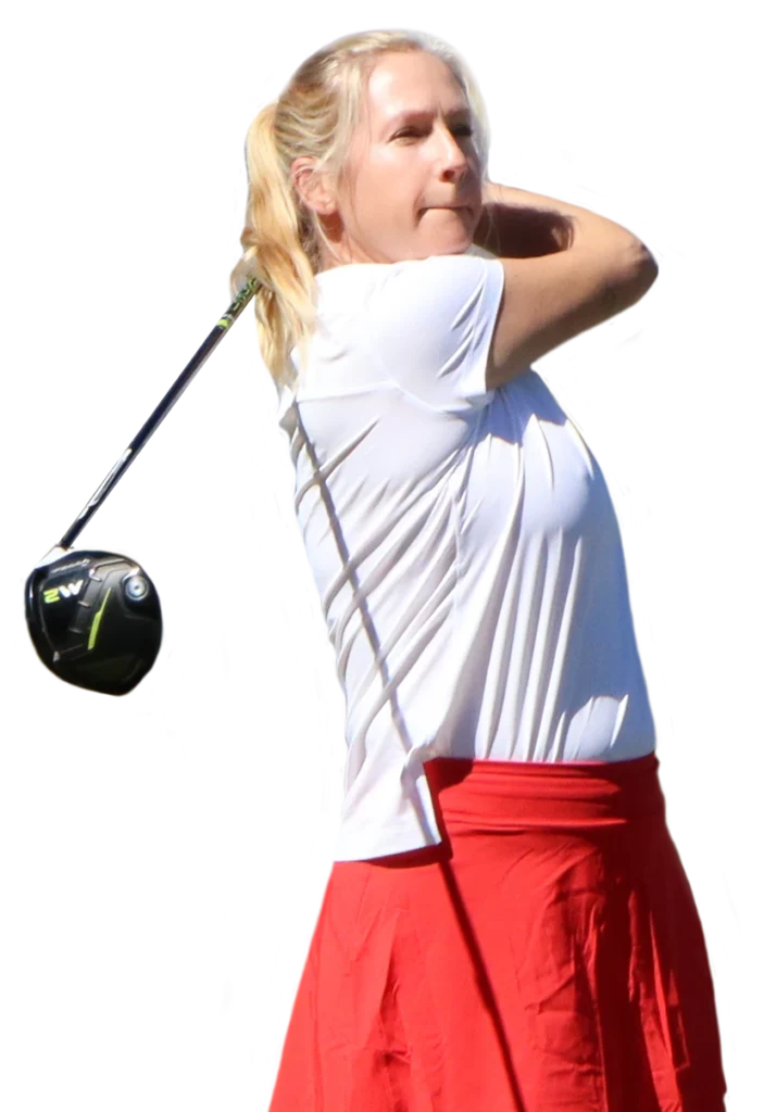Julia Wuttke Feel Better Golf Coach & Health Coach, golfing