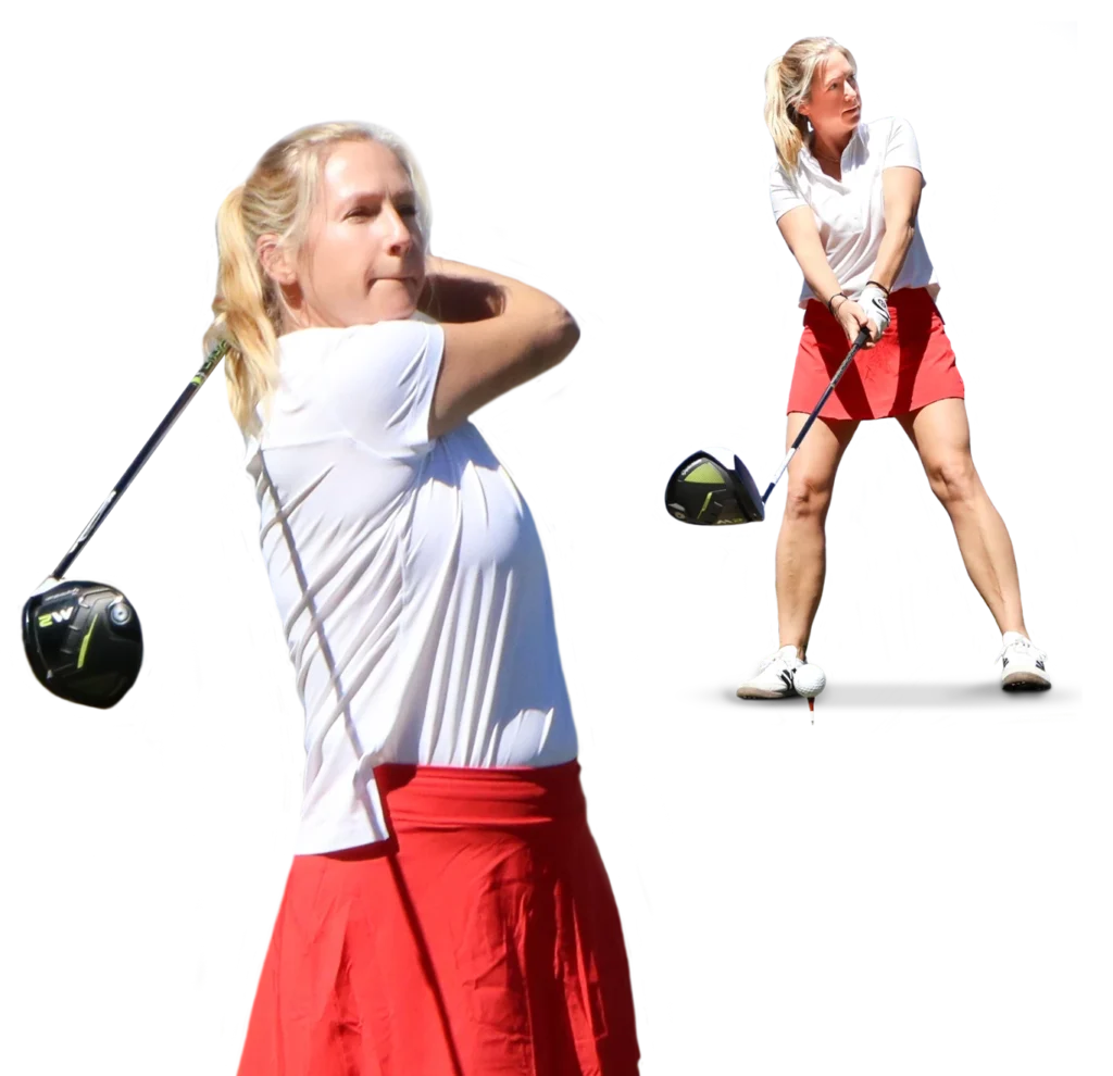 Julia Wuttke Feel Better Golf Coach & Health Coach, golfing montage